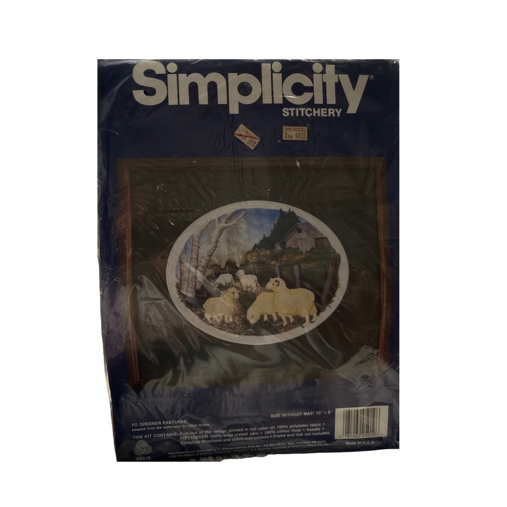 Simplicity Stitchery "To Greener Pastures" Needlepoint Kit Lillian Evans‎ Design